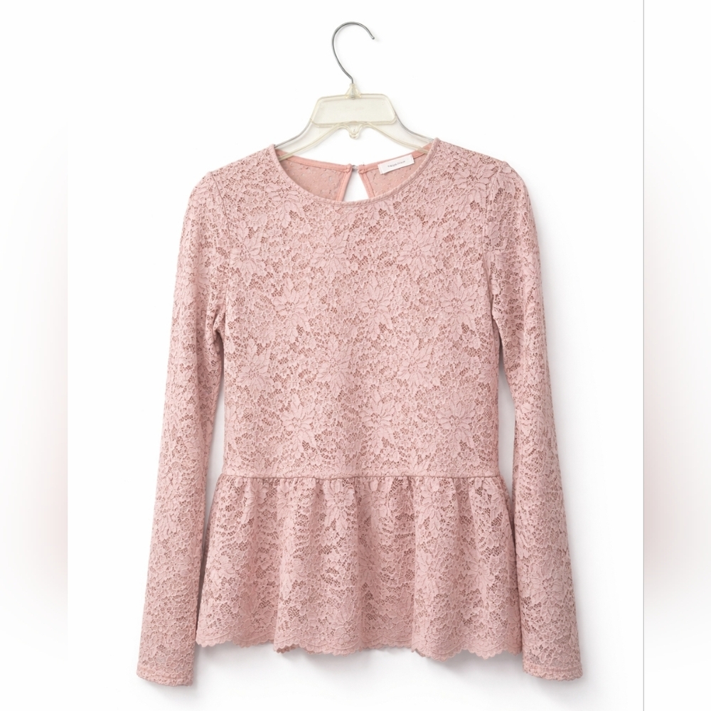 Tiny Willow Blush Lace Peplum Top | Romantic Boho Feminine Blouse Small / Medium